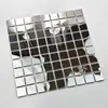 Pacote de Adesivos Decorativos Mosaico de Aço Inoxidável Metal Prata Escovado Superfície Espelhada para Pilares Balcões de Bar Paredes de Fundo de Restaurante