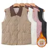 Colete de Algodão Estiloso com Lapela para Mulheres, Roupa Externa, Temporada Outono/Inverno, Colete de Novo Estilo, Roupa para Mães Jovens, Quente, Proteção contra o Frio, Jaqueta Colete
