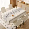 Toalha de mesa retangular, impermeável e à prova de óleo, toalha de mesa de jantar sem lavagem, pano de mesa de centro resistente a altas temperaturas, sensação de luxo leve e de alta qualidade, novo jogo americano de mesa