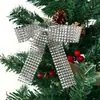 Manualidades Navideñas con Pedrería, Lazos Navideños, Decoración de Atmósfera Navideña, Lazos Brillantes Dorados y Plateados, Transfronterizo