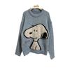 Suéter Jacquard Antigo Estilo Japonês Desenho Animado Snoopy Feminino Outono Peça Externa Solta Camisa de Tricô Infantil para Estudantes