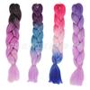 Pelucas de Fibra Sintética de Comercio Exterior, Coletas Coloridas, Trenzas Grandes, Color Degradado, Seda Africana de Alta Temperatura, Flecos, Cabello Doble Liso, Esponjoso