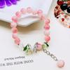 Nova pulseira de ranhura de gelo borboleta com miçangas pulseira de corda elástica menina doce miçangas de vidro joias de loja de 2 yuans atacado