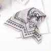 Lenço Xadrez com Bolinhas Vintage de Alta Qualidade Lenço Decorativo para Cabeça Lenço de Seda Novo Estilo Primavera e Verão