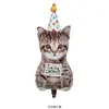 Nuevo Juguete de Dibujos Animados Transfronterizo Forma de Mascota Sombrero de Cumpleaños Infantil Sombrero de Cumpleaños para Cachorro Gatito Globo de Papel de Aluminio