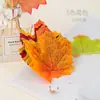 Hojas Rojas de Arce Hojas Caídas de Otoño Paisajismo de Otoño Decoración de Ventana Accesorios para Fotos Hojas Falsas Biónicas Pieza Individual