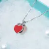 Nuevo Collar Corazón a Corazón Doble T Corazón Doble Goteo de Pegamento Cadena para Clavícula de Acero de Titanio Moda Todo Fósforo Novia Collar de Corazón Pequeño