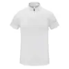 Camisa Polo Masculina de Verão com Meio Zíper, Esportiva de Secagem Rápida com Manga Curta, Roupa de Trabalho ao Ar Livre de Verão, Camiseta Fina de Alta Qualidade com Gola Alta