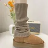 Cobre-meias de tricô cinza para mulheres, meias grossas até o meio da panturrilha para outono e inverno, combinadas com botas de neve, meias de panturrilha, aquecedores de perna y2k
