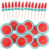 50 Palillos de Paraguas para Platos Fríos, Decoraciones para Repostería, Fiesta Hawaiana, Paraguas de Palmera, Palillos de Paraguas de Sandía, Palillos Desechables de Fruta para Manualidades