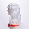 Peluca para mujer personalidad blanco y negro doble color peluca de fibra química flequillo recto media longitud cabello rizado peluca de fibra química pelucas
