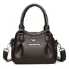 Bolso de Mano de Cuero Suave de Venta Caliente en Transmisión en Vivo Transfronteriza, Nuevo Bolso Cruzado de Hombro Ligero y Casual con Múltiples Compartimentos para Mujeres de Mediana Edad