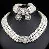 Corea del Sur Vintage Perla Diamante Borla Cadena de Cuello Celebridad Cibernética Sentido del Diseño Elegante Flor Lazo Cadena Clavicular Collar para Mujer