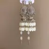 2026 Novos Brincos de Franja de Cristal Estilo Étnico Boêmio Brincos de Tarraxa Personalidade Exagerada Brincos de Luxo para Mulheres