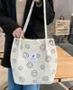 Bolsa de Lona Estilo Coreano Transfronteiriça, Bolsa de Lona de Veludo Cotelê, Bolsa de Mão Feminina, Bolsa Transversal Versátil Artística, Bolsa Tote para Campus