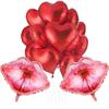 Traje de balões de filme de alumínio para o Dia dos Namorados com 14 peças, balão de coração vermelho de 18 polegadas, balão de lábios, balão conjoined "Eu te amo"