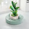 Conjunto de Sofá Redondo Moderno Minimalista Criativo para Lazer e Mesa de Centro para Recepção e Área de Descanso, com Formato Único para Recepção e Discussões