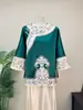 Nova Jaqueta Tang Suit Bordada Estilo Chinês, Nova Camisa de Outono com Gola Redonda, Totalmente Aberta na Frente, Top Elegante e Emagrecedor