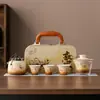 Guochao Dunhuang Apsaras Voladoras Gradiente Portátil Viaje Set de Té Kung Fu Cerámica Gaiwan Regalo de Negocios de Alta Gama