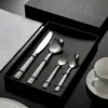 Conjunto de talheres domésticos, faca de aço inoxidável para exterior, garfo, colher, garfo, colher, faca para bife transfronteiriça, fábrica, atacado, logotipo