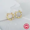 Brincos Elegantes Torcidos S925 Prata Esterlina Versáteis Brincos Estilo Europeu e Americano Personalidade Elegante Brincos Estilo Frio Ins para Mulheres