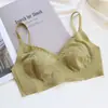 Sutiã ultrafino e sem costura para mulheres com seios grandes, com design de orelhas de coelho, sem aro, anti-queda, suporte lateral e detalhes em renda, perfeito para o verão.