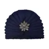 Gorros de Punto con Incrustaciones de Diamantes Europeos y Americanos Transfronterizos, Gorros Baotou Indios, Gorros Cálidos de Lana para Otoño e Invierno, Gorros de Punto con Protección para los Oídos