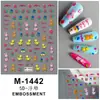 Novos Adesivos 5D Embossados para Nail Art Adesivos de Natal Boneco de Neve Floco de Neve Papai Noel Desenho Animado Estéreo Adesivos Adesivos para Unhas