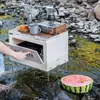 Caja de Almacenamiento para Exteriores Mesa Plegable para Acampar Caja de Viaje de Doble Propósito Montaje en Coche Caja Multifuncional para Picnic Mesa Acampar