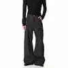 Pantalones vaqueros largos holgados de estilo asiático con doble cinturilla y pierna curva para hombre, estilo callejero, 2026