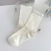 Meias Cano Médio com Laço para Mulheres na Primavera e Verão Malha Fina Respirável Absorventes de Suor para Meninas Meias de Verão Estilo Japonês