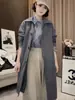 Gabardina holgada de estilo coreano para mujer, adelgazante, de longitud media, 2026 otoño, nuevo abrigo casual versátil color caqui, moderno