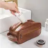 Bolsa de Higiene Pessoal Masculina Amazon Bolsa de Higiene Pessoal para Viagem Bolsa de Maquiagem à Prova d'Água Bolsa de Armazenamento em PU Antibacteriana à Prova d'Água