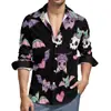 Nueva Camisa Hawaiana de Manga Larga Casual para Hombre Impresa en 3D Serie de Halloween de Comercio Exterior Más Vendida Transfronteriza
