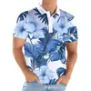 2025 Amazon Verão Masculino Casual Gola Lapela Estampado 3D Manga Curta Camisa Polo Masculina Tamanho Grande Top Havaiano