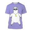 Camiseta 3D de Alpaca de Dibujos Animados para Hombre Animal Lindo Ropa Urbana Harajuku Camiseta de Manga Corta Top Camiseta