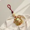 Chaveiro Gato da Sorte Shajin Pingente de Chave Gota de Óleo Pingente de Metal Estilo Chinês Chaveiro de Carro