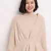 Cachemira Otoño/Invierno 2026 Ropa Nueva para Mujer Alta Gama Calibre 12 Color Sólido Prendas Exteriores Chal Bufanda con Botón de Perla Hueca