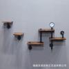Estante de Tubo de Aire Industrial Retro Americano Hierro Madera Maciza Estante Colgante de Pared Decorativo Estantería para Sala de Estar Fábrica