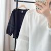 Top de Encaje Calado de Moda de 100 kg con Cuello Redondo para Mujeres de Talla Grande en Otoño 7870