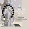 Legal. Pulseira de Cristal Sino Branco Simples de Obsidiana Natural Presente Vintage para Namorada Joia Pulseira
