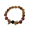 Pulsera de cenicero de incienso de porcelana y cristal con pan de oro, pulsera morada de moda con corazón de caramelo