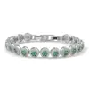 Nuevo brazalete de cristal de diamante de lujo simple y elegante, botones redondos de circón transfronterizos de colores, pétalos de personalidad de moda para mujer