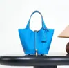 Bolsa Cesta de Vegetais Clássica de Couro Bovino de Primeira Camada Personalizada de Fábrica, Bolsa Saco de Couro Genuíno de Alta Qualidade, Bolsa de Mão Versátil para Exportação