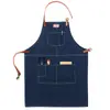 Delantal de mezclilla con logotipo impreso para hombres y mujeres, tienda de té con leche barista, pintura artística, monos de moda coreana personalizados