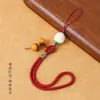 Nuevo Estilo Colgante para Teléfono Móvil Ruyi de Caqui Correa Corta para Muñeca Hombres y Mujeres Llavero con Colgante de Caqui de Vidrio Placa Antiperdida