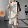 Conjunto Tie-Dye de Marca de Moda para Hombre, Atuendo Fresco de Verano, un Conjunto con Shorts de Manga Corta, Conjunto Casual Holgado de Dos Piezas