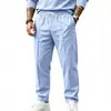 26 Amazon TK AliExpress Verão Europeu e Americano Masculino Hip Hop Respirável Linho Solto Casual Esportivo Calça Comprida Atacado