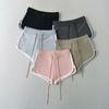 Shorts Esportivo de Contraste de Cor Versátil Feminino Novo Cintura Baixa Cordão Reto Casual Hot Pants S21023