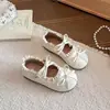 Sapatos de Couro Infantis 2026 Novo Estilo Sapatos Mais Vendidos Mocassins Laço Princesa Sola Macia Cadarço Sapato Único para Bebê Menina